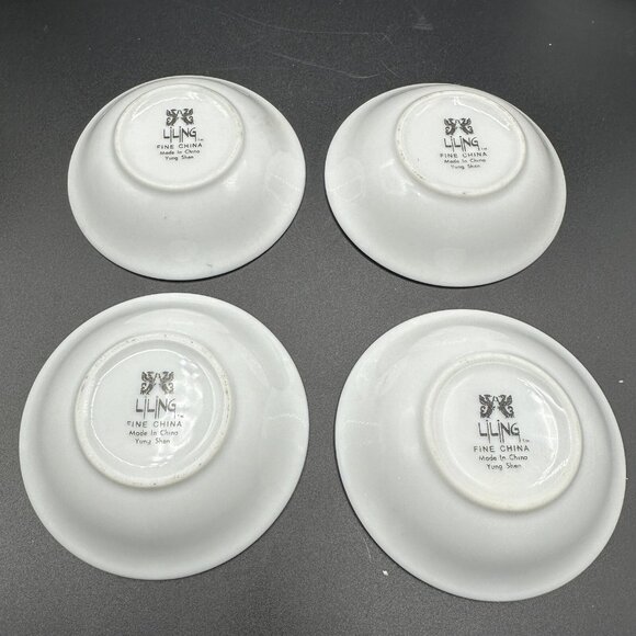 Vintage Floral Creamer Sugar Set With Butter Pats Liling China 80s 90s - Picture 3 of 13